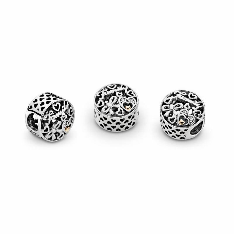 Pandora Family Tribute Charm - Two Tone/Cubic Zirconia - Canada | CY8499SN